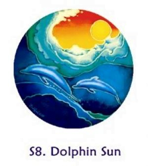 Raamsticker dolfijnen en zon