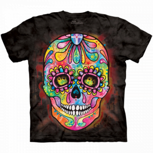 T-shirt met hoogwaardige print kleurrijke schedel