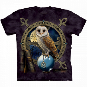 T-shirt met hoogwaardige print uil en pentagram