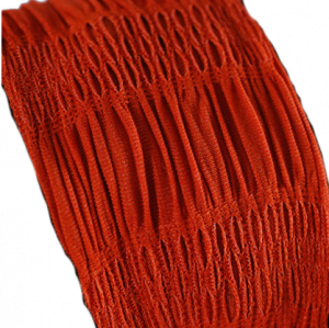 Stevige oranje haarband om het haar naar achteren te dragen of een knot of staart te maken. De band is gemaakt van 100% katoen en is voorzien van extra stevige elastiek, waardoor de haarband lang mooi en rekbaar blijft.