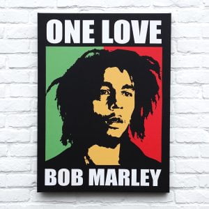 Print van Bob Marley op canvas doek